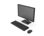 Ein Bildschirm und eine Tastatur